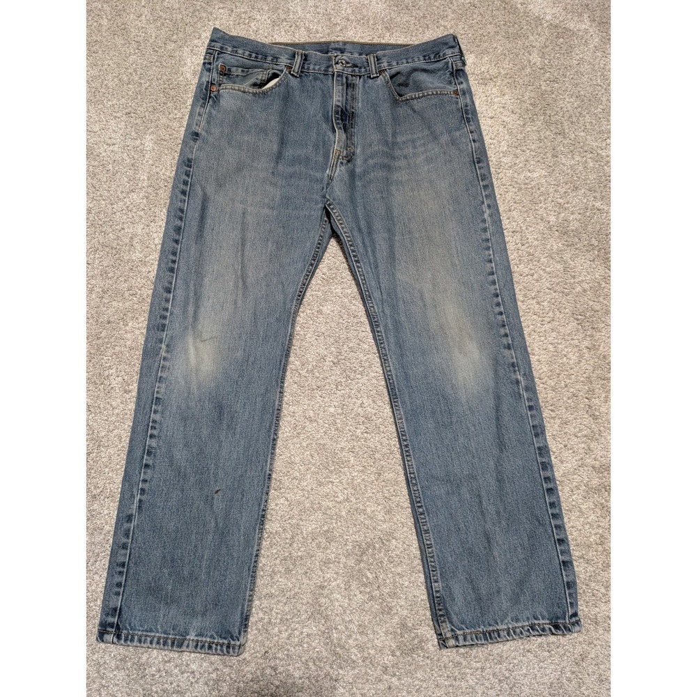 Levi's Jeans Mens 36x30 Blue 505‎ Regular Fit Straight Leg Medium Wash Denim VTG
